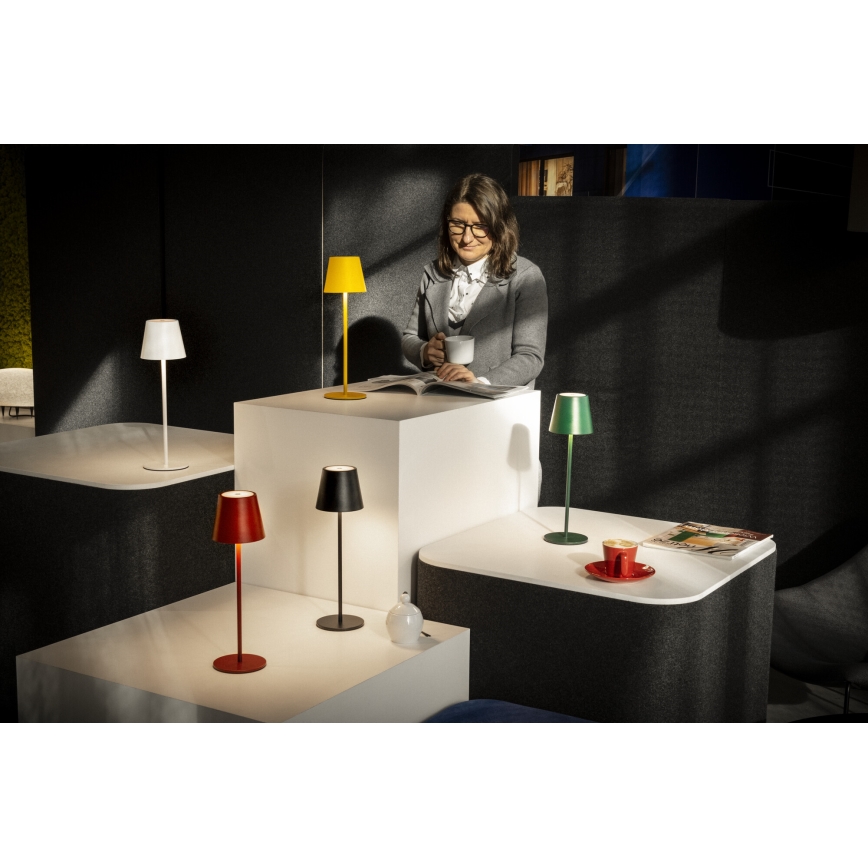 LED Pritemdomas įkraunamas stalinis šviestuvas INITA LED/1,2W/1800 mAh IP54 juoda