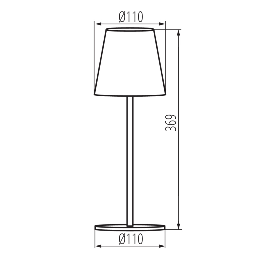 LED Pritemdomas įkraunamas stalinis šviestuvas INITA LED/1,2W/1800 mAh IP54 juoda