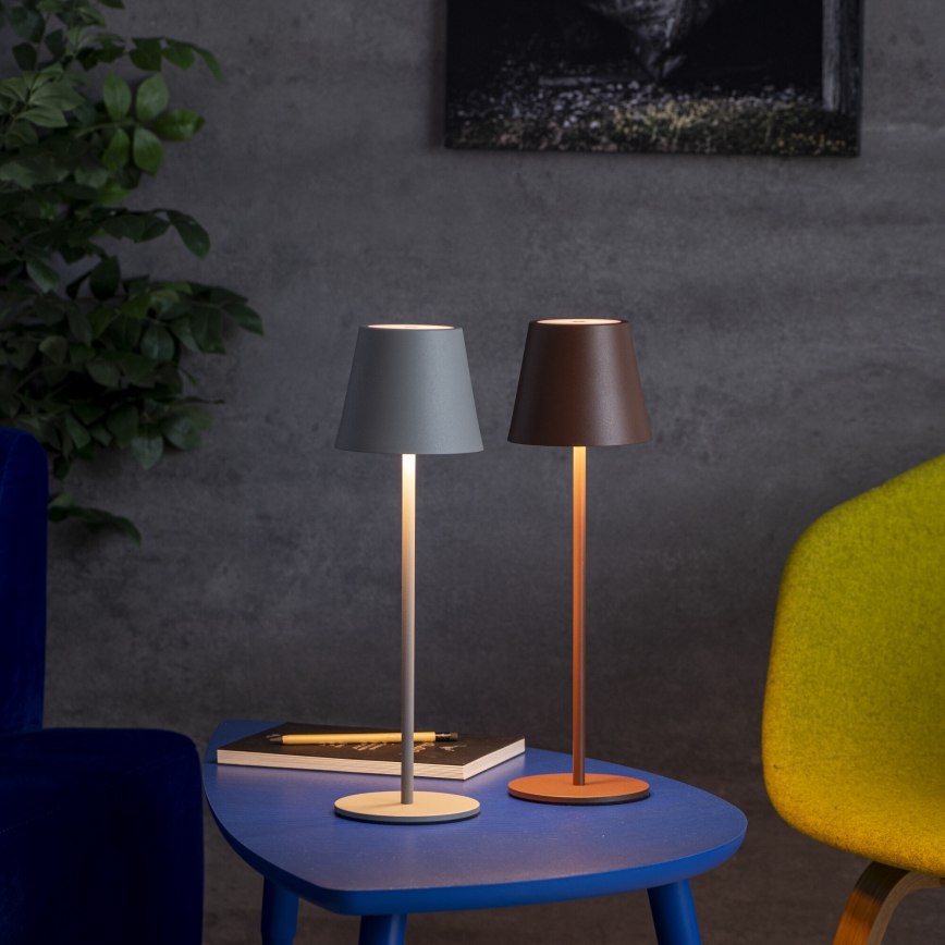 LED Pritemdomas įkraunamas stalinis šviestuvas INITA LED/1,2W/1800 mAh IP54 pilka