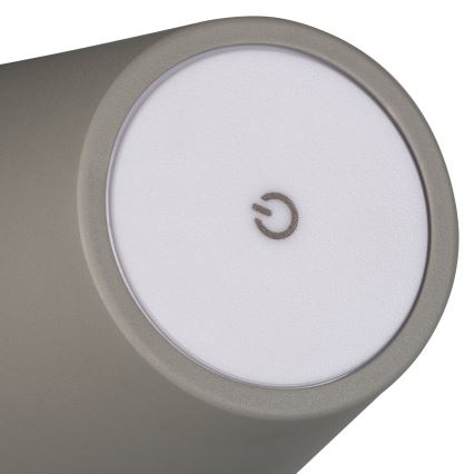 LED Pritemdomas įkraunamas stalinis šviestuvas INITA LED/1,2W/1800 mAh IP54 pilka