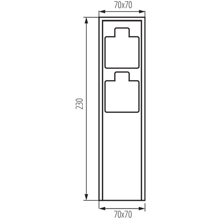 Lauko kištukinių lizdų stulpas DASTO 2Z Type E 230V IP44 antracitas