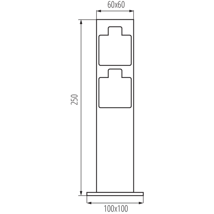 Lauko kištukinių lizdų stulpas NASTO 2Z Type E 230V IP44 antracitas