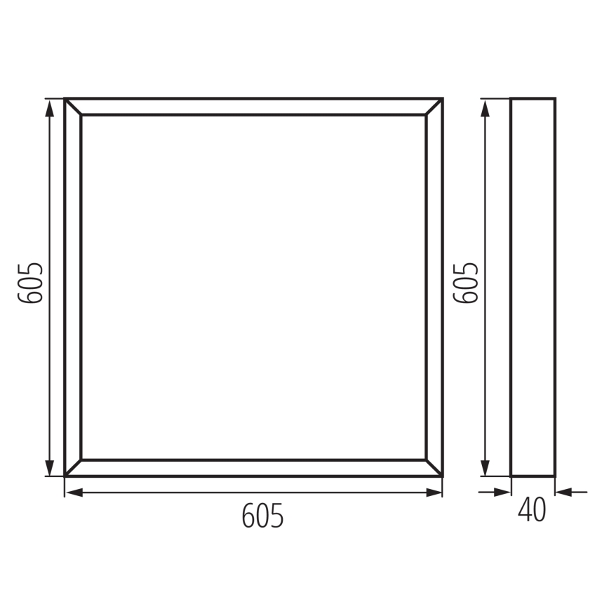 LED Ant pagrindo montuojama panelė BLINGO LED/34W/230V 4000K 60x60 cm
