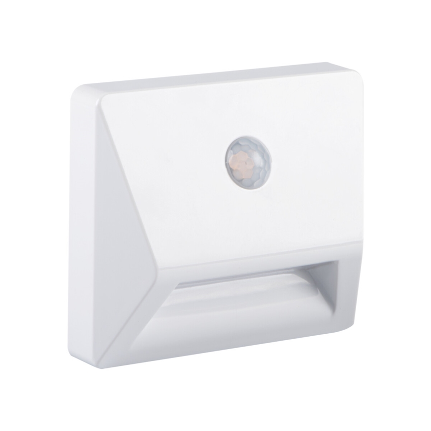 LED įmontuojamas šviestuvas su judesio ir sutemų sensoriumi IRS LED/0,3W/3xAAA IP54 baltas