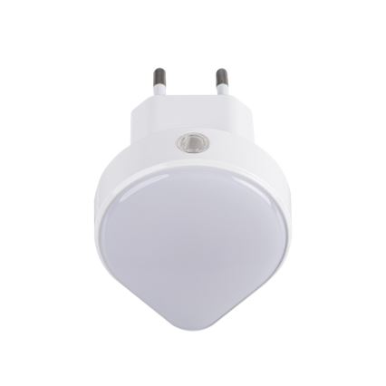 LED dimeriuojamas orientacinis šviestuvas su sutemų jutikliu į lizdą ULOV LED/0,5W/230V baltas