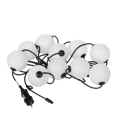 LED Dekoratyvinė lauko girlianda GIRLIANDA STONO 10xLED/10W/230V 6m IP67