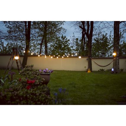 LED Dekoratyvinė lauko girlianda GIRLIANDA STONO 10xLED/10W/230V 6m IP67
