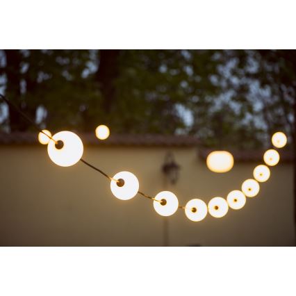 LED Dekoratyvinė lauko girlianda GIRLIANDA STONO 10xLED/10W/230V 6m IP67