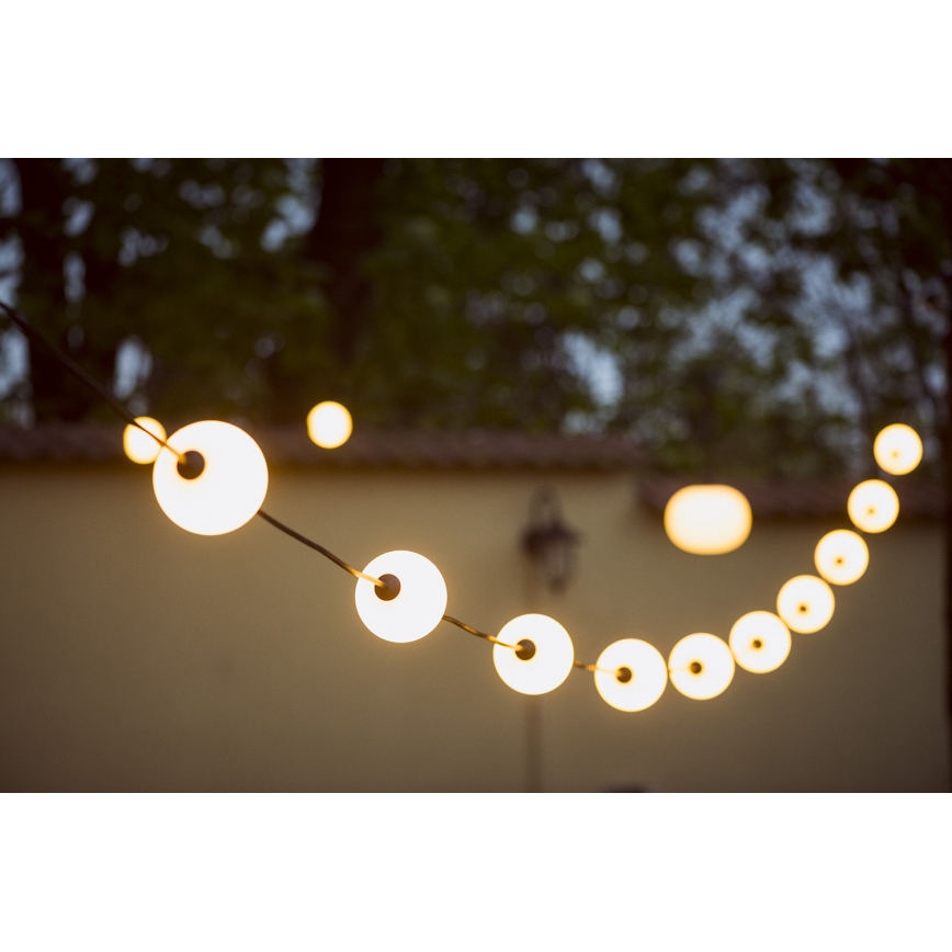 LED Dekoratyvinė lauko girlianda GIRLIANDA STONO 10xLED/10W/230V 6m IP67