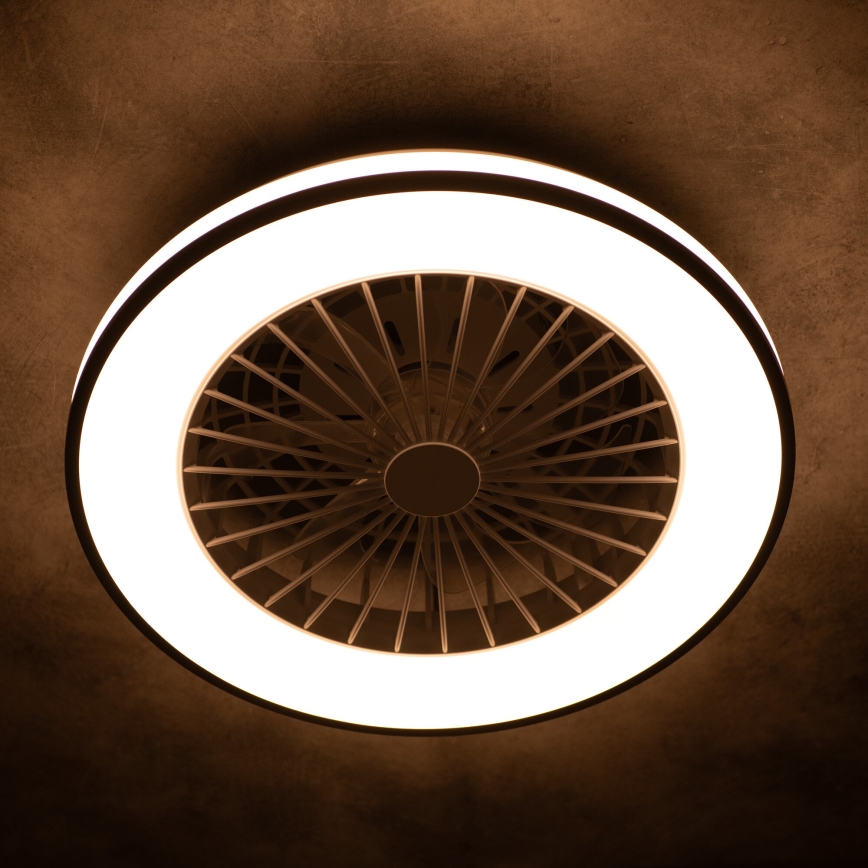 LED Pritemdomas lubinis šviestuvas su ventiliatoriumi PLAVE LED/48W/230V 3000/4000/6500K + nuotolinio valdymo pultas
