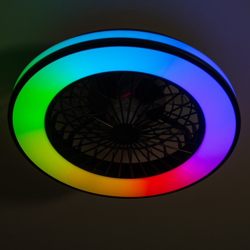 LED RGBW Pritemdomas lubinis šviestuvas su ventiliatoriumi PLAVE LED/48W/230V 3000/4000/6500K + nuotolinio valdymo pultas