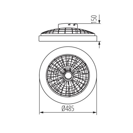 LED RGBW Pritemdomas lubinis šviestuvas su ventiliatoriumi PLAVE LED/48W/230V 3000/4000/6500K + nuotolinio valdymo pultas