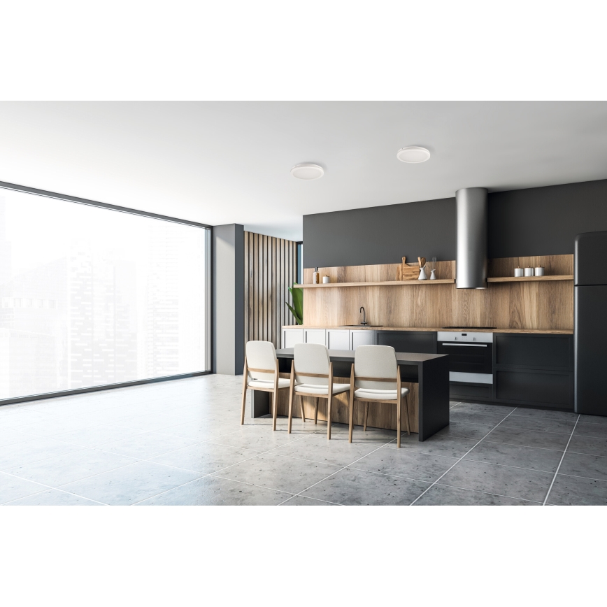 LED lubinis lauko šviestuvas BENO ECO LED/12W/230V 3000/4000/6500K diametras 20 cm IP65 balta