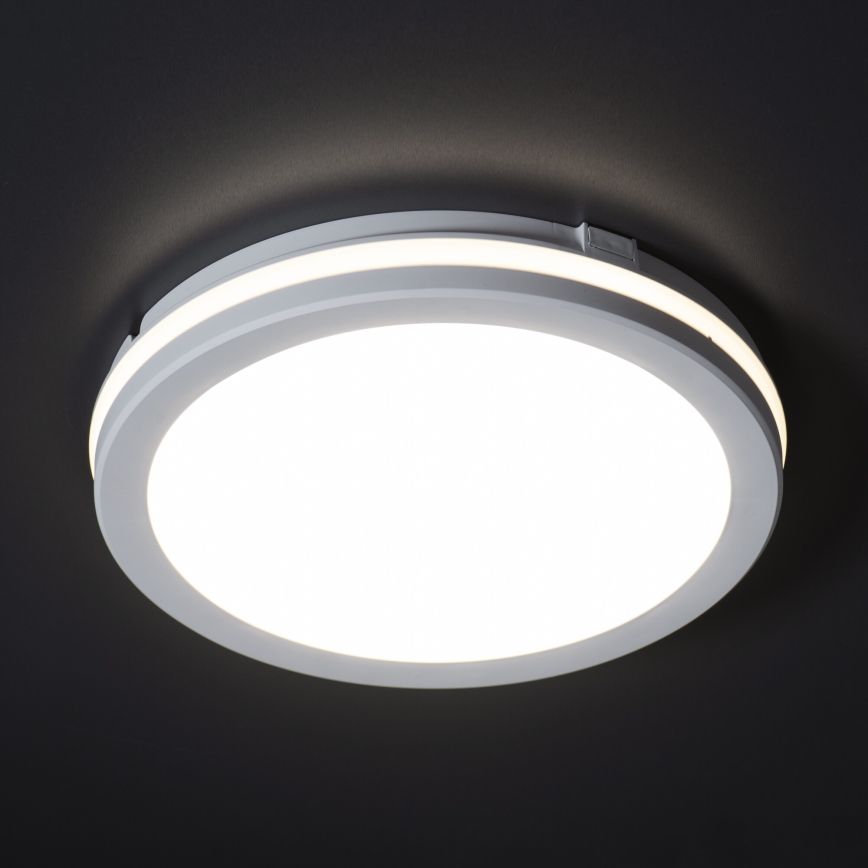 LED lubinis lauko šviestuvas BENO ECO LED/12W/230V 3000/4000/6500K diametras 20 cm IP65 balta
