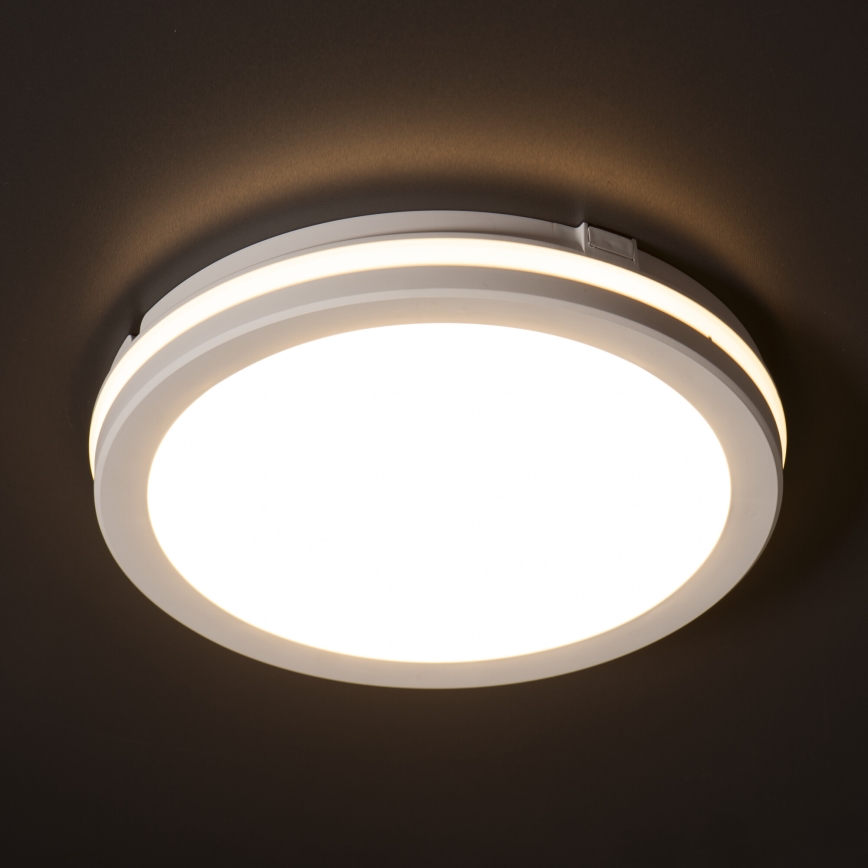 LED lubinis lauko šviestuvas BENO ECO LED/12W/230V 3000/4000/6500K diametras 20 cm IP65 balta