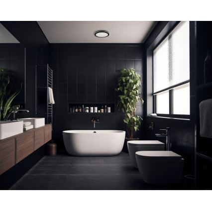 LED lubinis lauko šviestuvas BENO E LED/12W/230V 3000/4000/6500K diametras 20 cm IP65 juoda