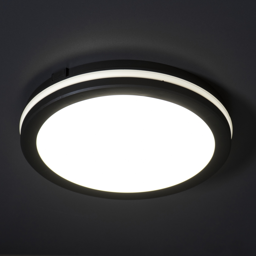 LED lubinis lauko šviestuvas BENO E LED/12W/230V 3000/4000/6500K diametras 20 cm IP65 juoda