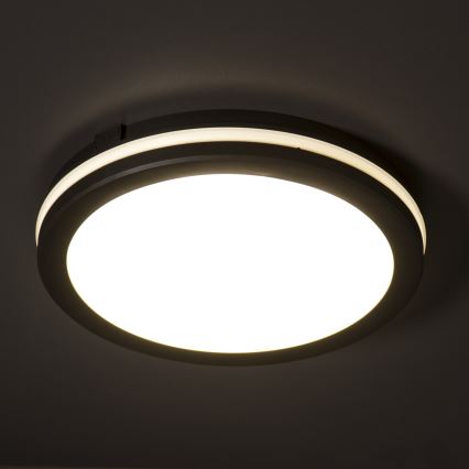 LED lubinis lauko šviestuvas BENO ECO LED/12W/230V 3000/4000/6500K diametras 20 cm IP65 juoda