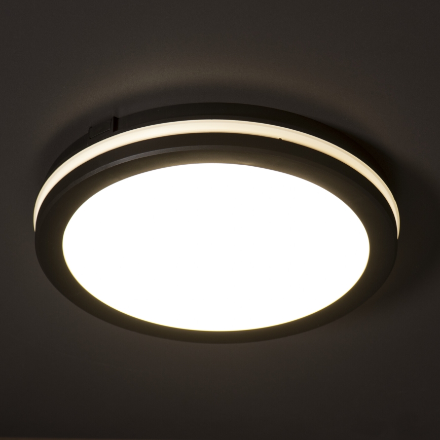 LED lubinis lauko šviestuvas BENO ECO LED/12W/230V 3000/4000/6500K diametras 20 cm IP65 juoda