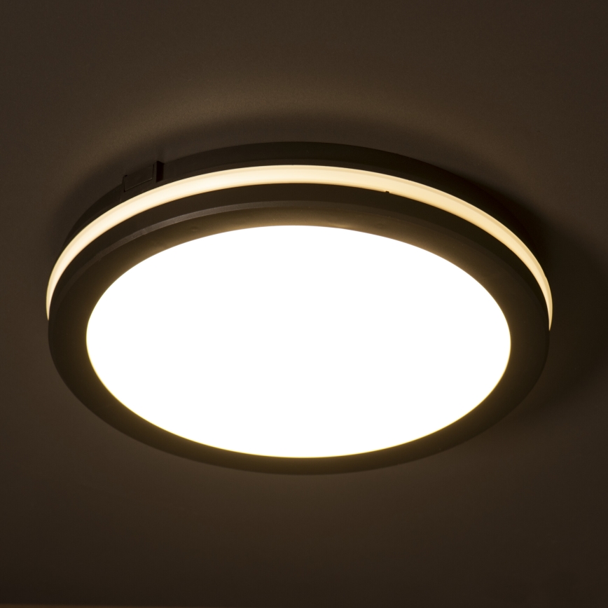 LED lubinis lauko šviestuvas BENO ECO LED/12W/230V 3000/4000/6500K diametras 20 cm IP65 juoda