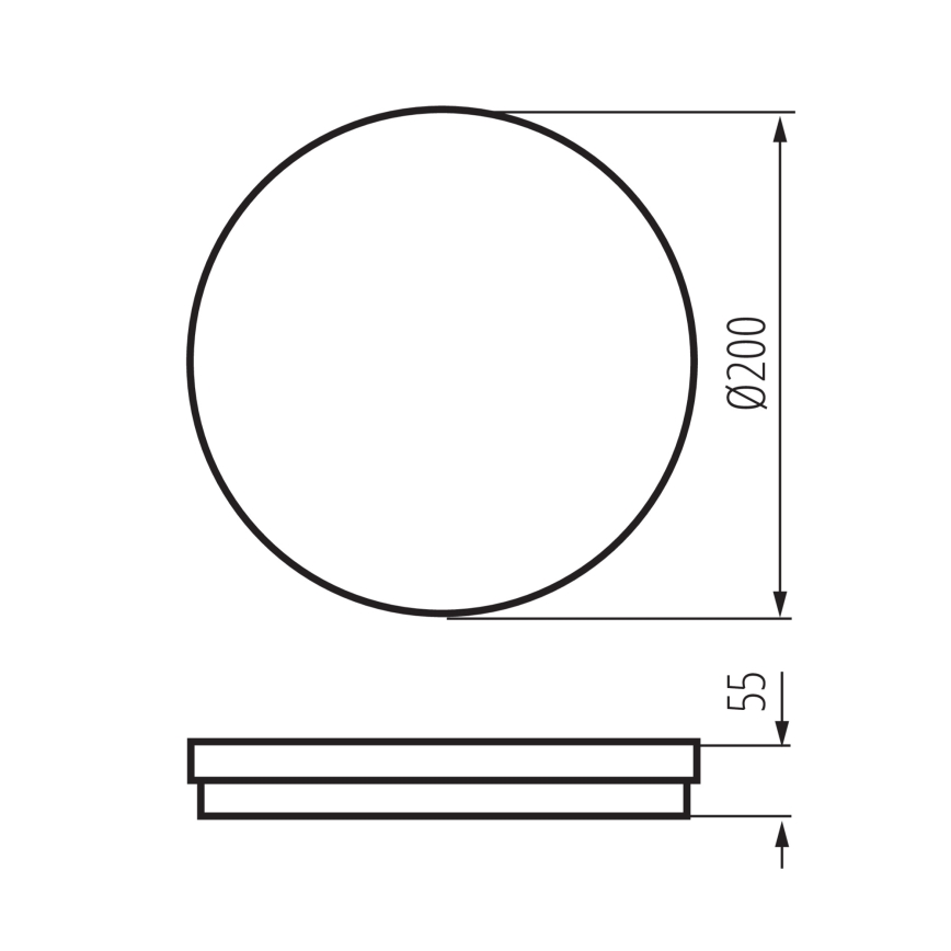 LED lubinis lauko šviestuvas BENO ECO LED/20W/230V 3000/4000/6500K diametras 20 cm IP65 juoda