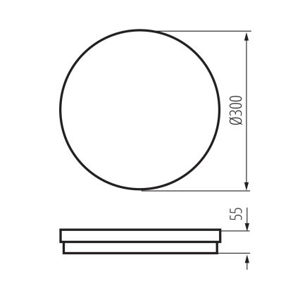 LED lubinis lauko šviestuvas BENO ECO LED/30W/230V 3000/4000/6500K diametras 30 cm IP65 juoda