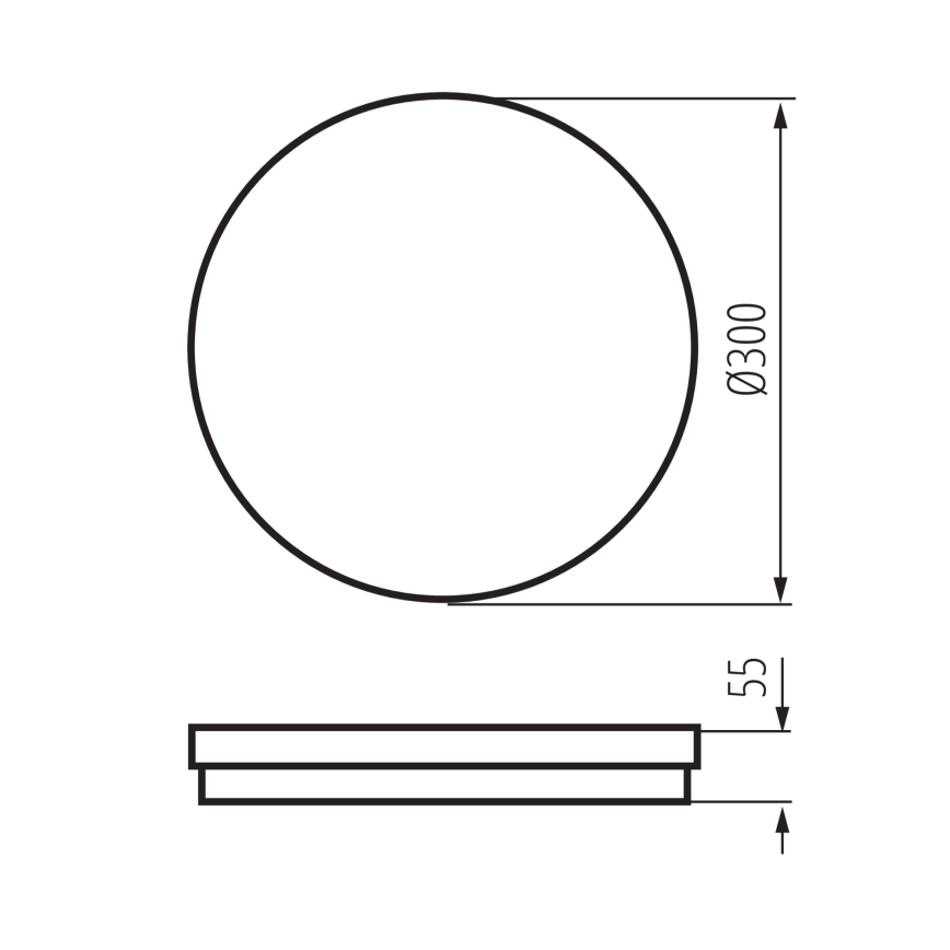 LED lubinis lauko šviestuvas BENO ECO LED/30W/230V 3000/4000/6500K diametras 30 cm IP65 juoda