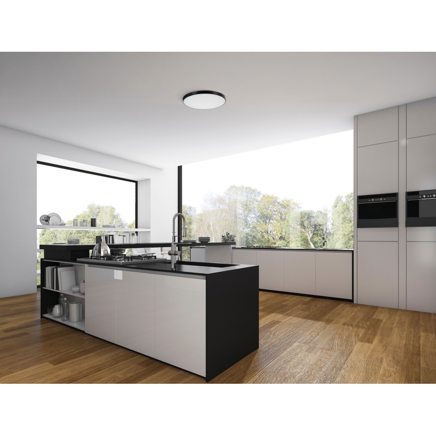 LED Pritemdomas lubinis šviestuvas PLAFON LED/20W/230V 3000-6500K Wi-Fi juoda