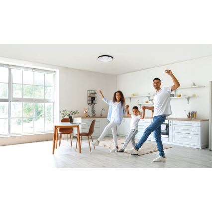 LED Pritemdomas lubinis šviestuvas PLAFON LED/20W/230V 3000-6500K Wi-Fi juoda