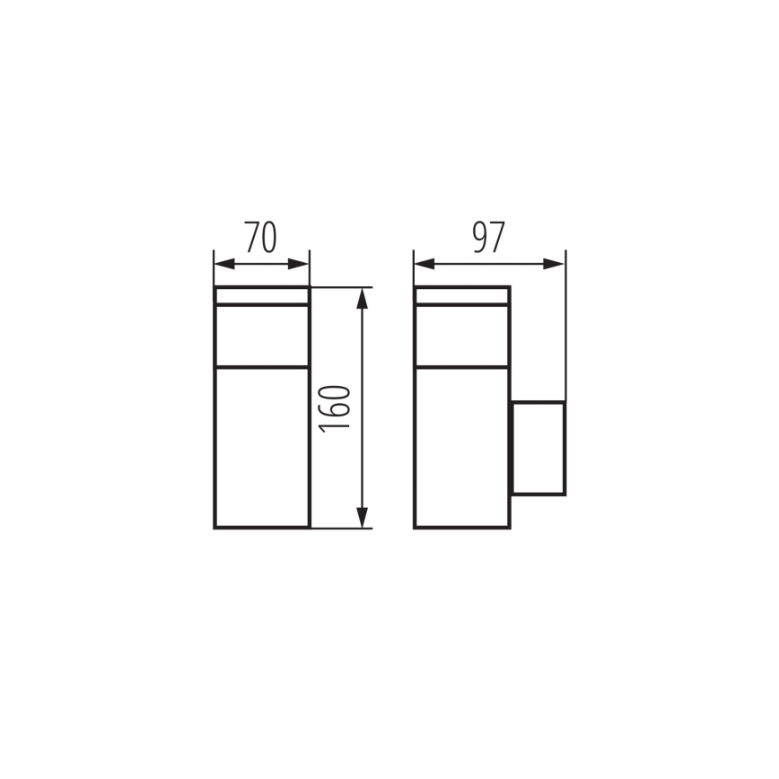 Lauko sieninis šviestuvas su lizdu DASTEN 1xG9/11W/230V IP44 juoda