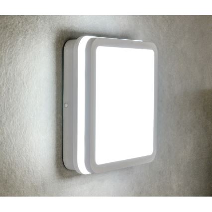 LED lubinis lauko šviestuvas su judesio jutikliu BENO LED/12/18W/230V 3000/3500/4000K IP65 balta kampinis