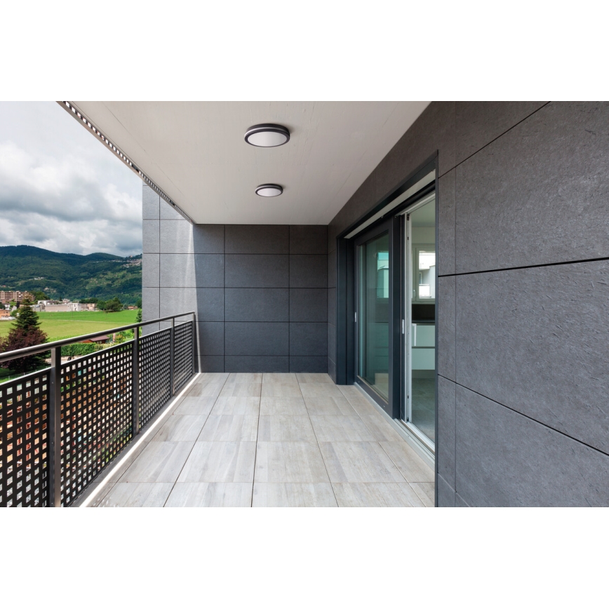 LED lubinis lauko šviestuvas su judesio jutikliu BENO LED/12/18W/230V 3000/3500/4000K IP65 antracitas apvalus