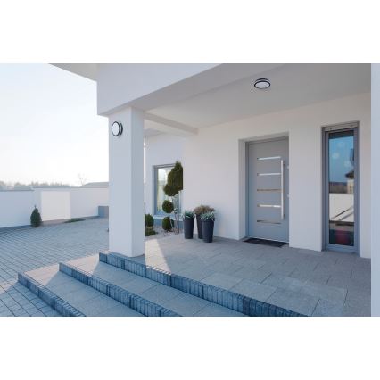 LED lubinis lauko šviestuvas su judesio jutikliu BENO LED/12/18W/230V 3000/3500/4000K IP65 antracitas apvalus