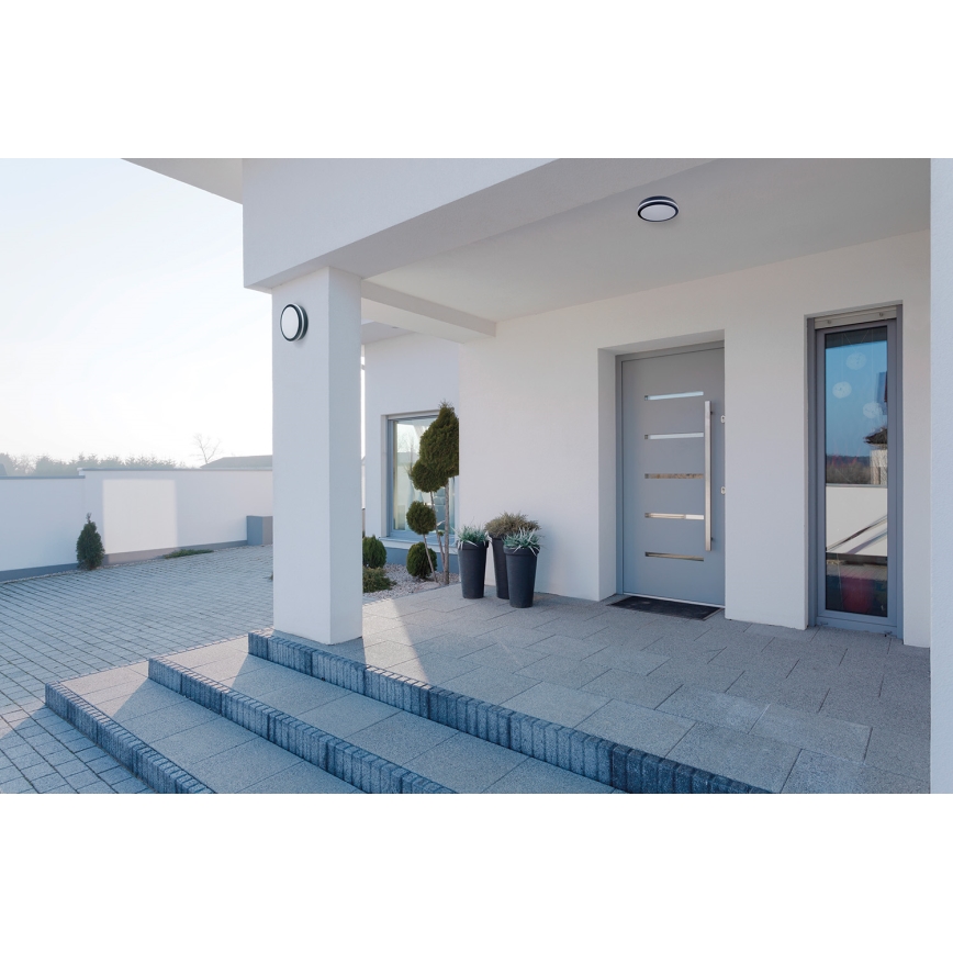 LED lubinis lauko šviestuvas su judesio jutikliu BENO LED/12/18W/230V 3000/3500/4000K IP65 antracitas apvalus