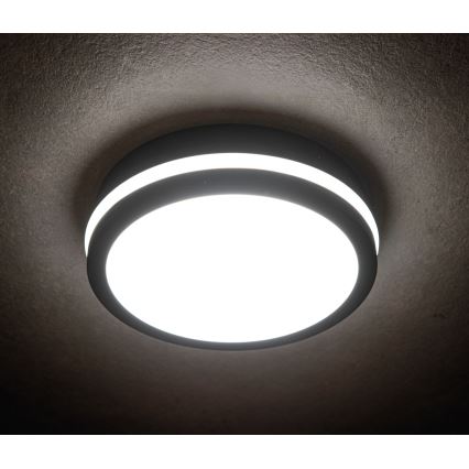LED lubinis lauko šviestuvas su judesio jutikliu BENO LED/12/18W/230V 3000/3500/4000K IP65 antracitas apvalus