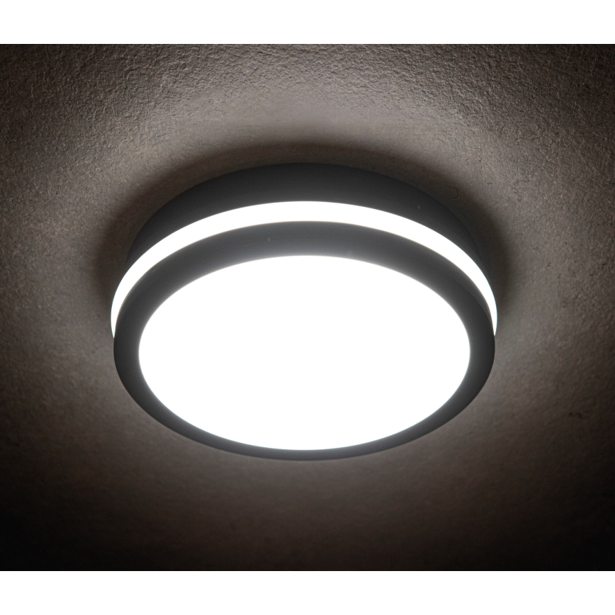 LED lubinis lauko šviestuvas su judesio jutikliu BENO LED/12/18W/230V 3000/3500/4000K IP65 antracitas apvalus