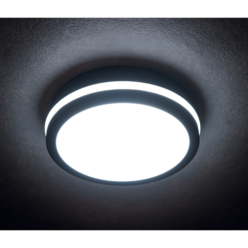 LED lubinis lauko šviestuvas su judesio jutikliu BENO LED/12/18W/230V 3000/3500/4000K IP65 antracitas apvalus