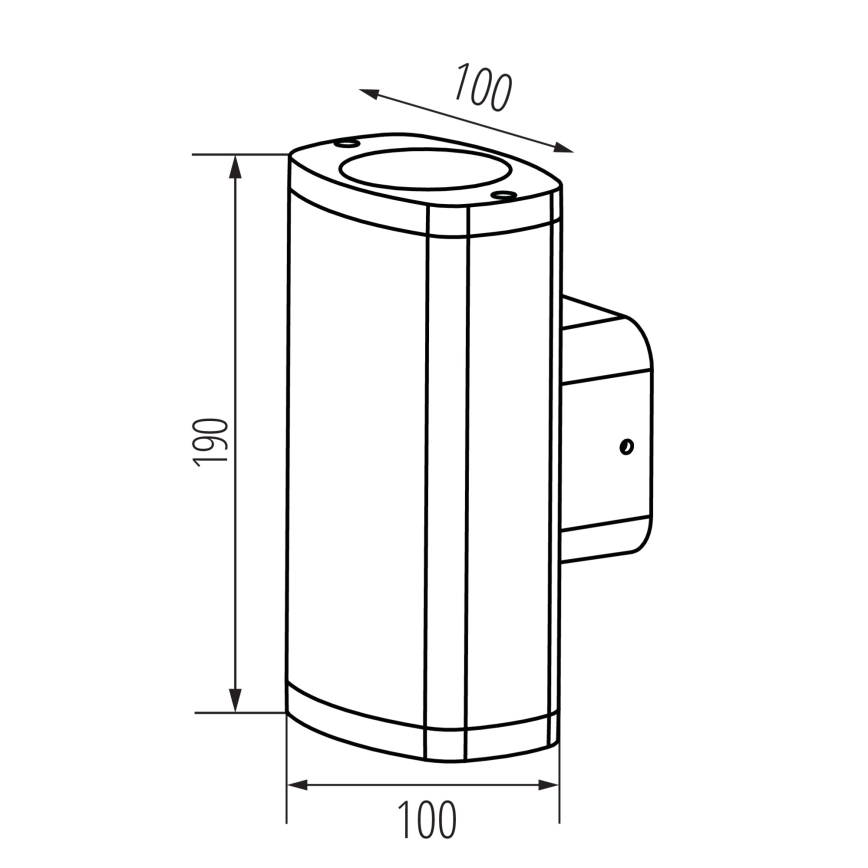 Lauko sieninis šviestuvas ZEVI 2xGU10/10W/230V IP54 juoda