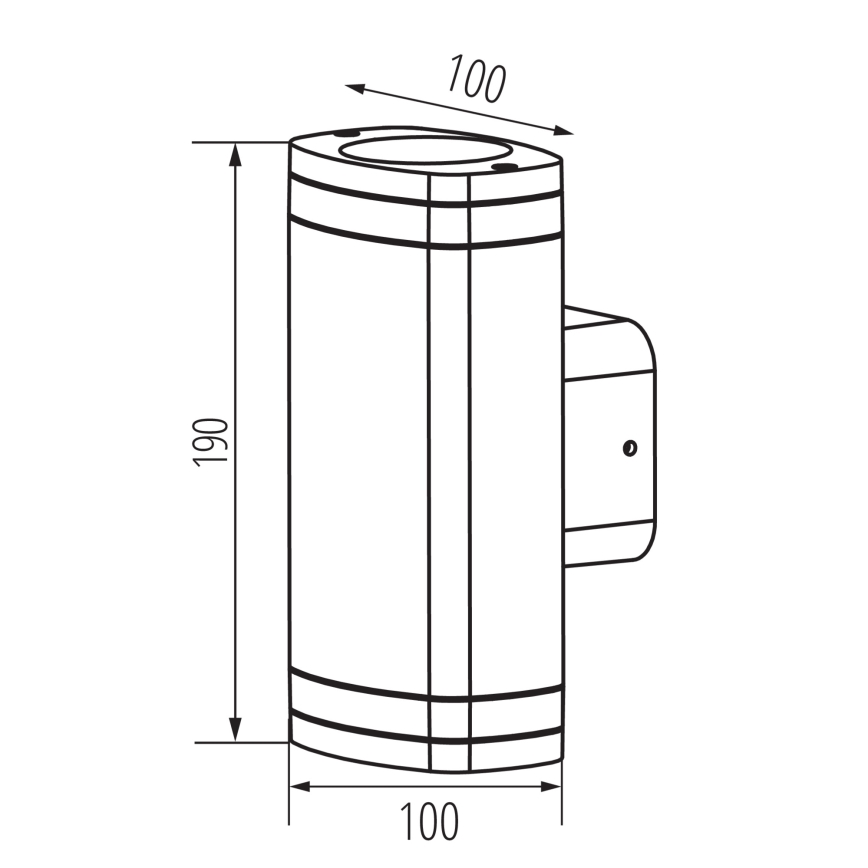 Lauko sieninis šviestuvas ZEVI 2xGU10/10W/230V IP54 juoda