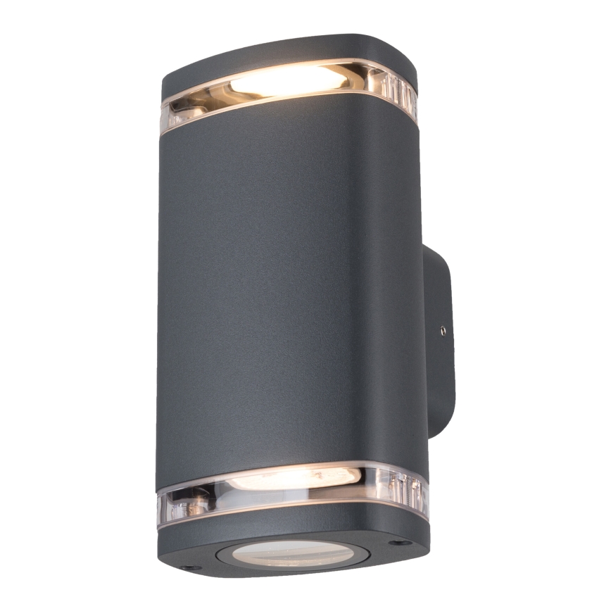 Lauko sieninis šviestuvas ZEVI 2xGU10/10W/230V IP54 antracitas