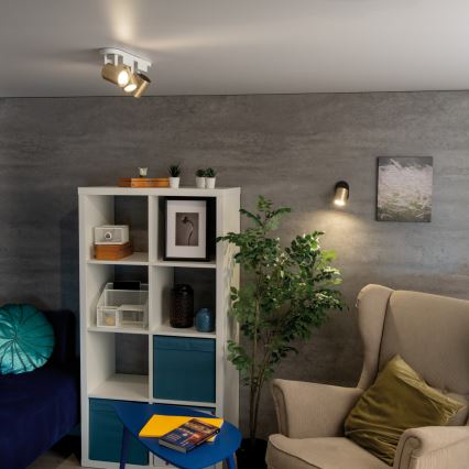 Sieninis akcentinis šviestuvas LAURIN 1xGU10/10W/230V žalvaris/juoda