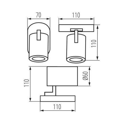 Sieninis akcentinis šviestuvas LAURIN 1xGU10/10W/230V žalvaris/juoda