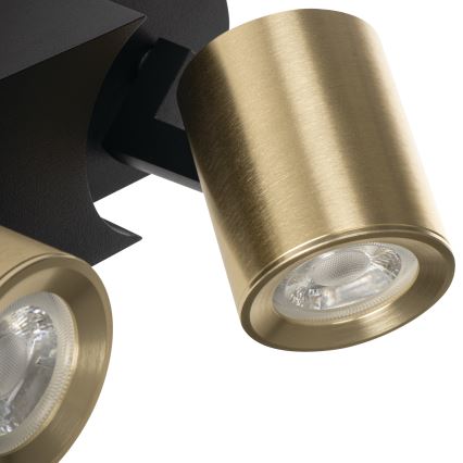 Akcentinis apšvietimas LAURIN 2xGU10/10W/230V žalvaris/juoda