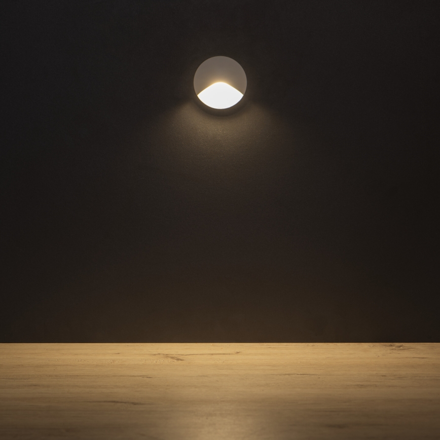 LED laiptų šviestuvas EXIN LED/2,5W/230V 3000K IP65 baltas apvalus