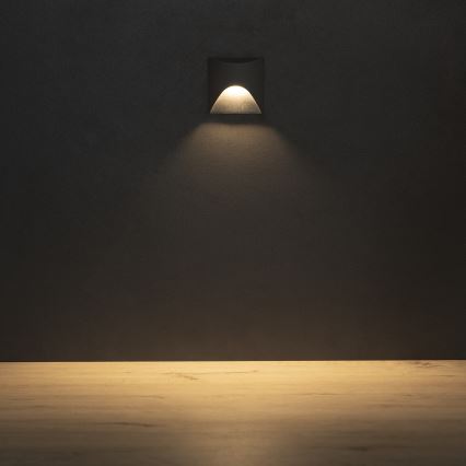 LED laiptų šviestuvas EXIN LED/2,5W/230V 3000K IP65 kvadratinis, antracito spalvos