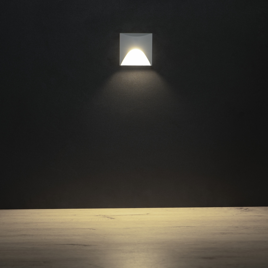 LED laiptų šviestuvas EXIN LED/2,5W/230V 4000K IP65 baltas, kvadratinis