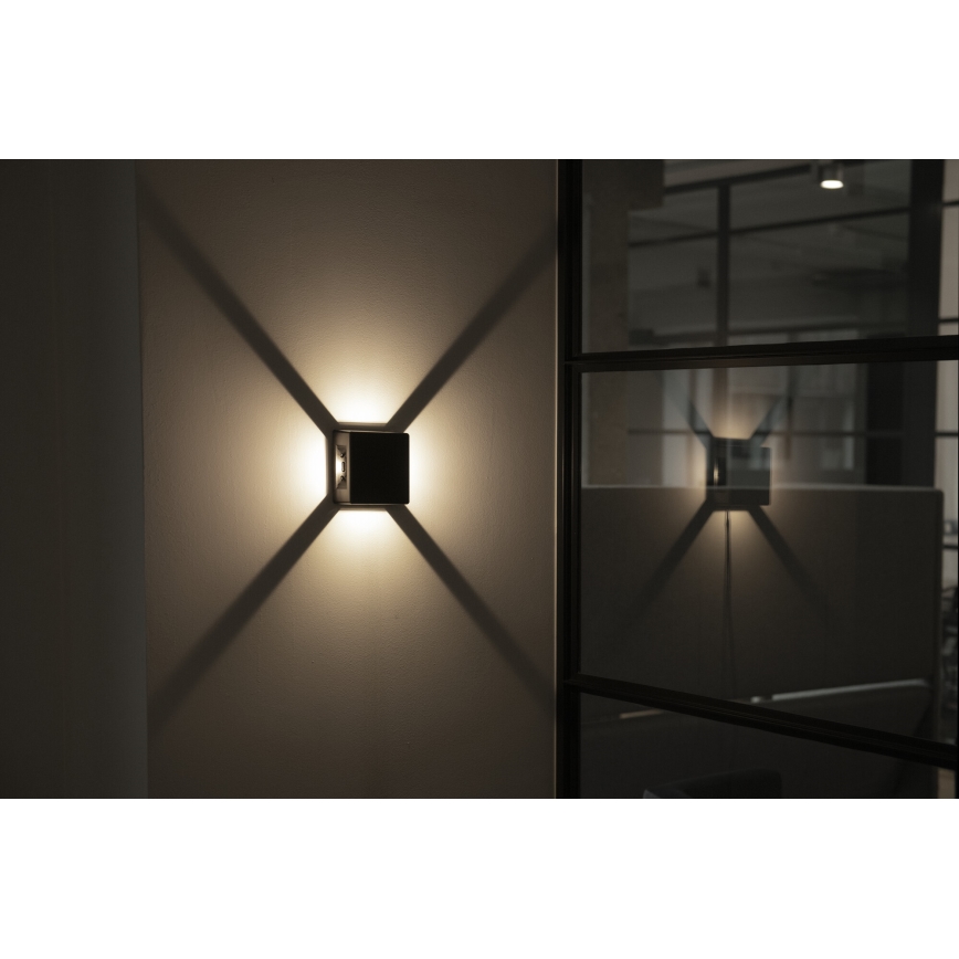 LED lauko sieninis šviestuvas REFAZI LED/6W/230V IP54 antracitas