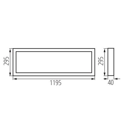 Paviršiaus montuojama LED panelė BLINGO AIO LED/40W/230V 3000/4000/6500K 120x30 cm CRI 90