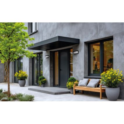 Lauko sieninis šviestuvas LERTO 1xE27/15W/230V IP54 juodas