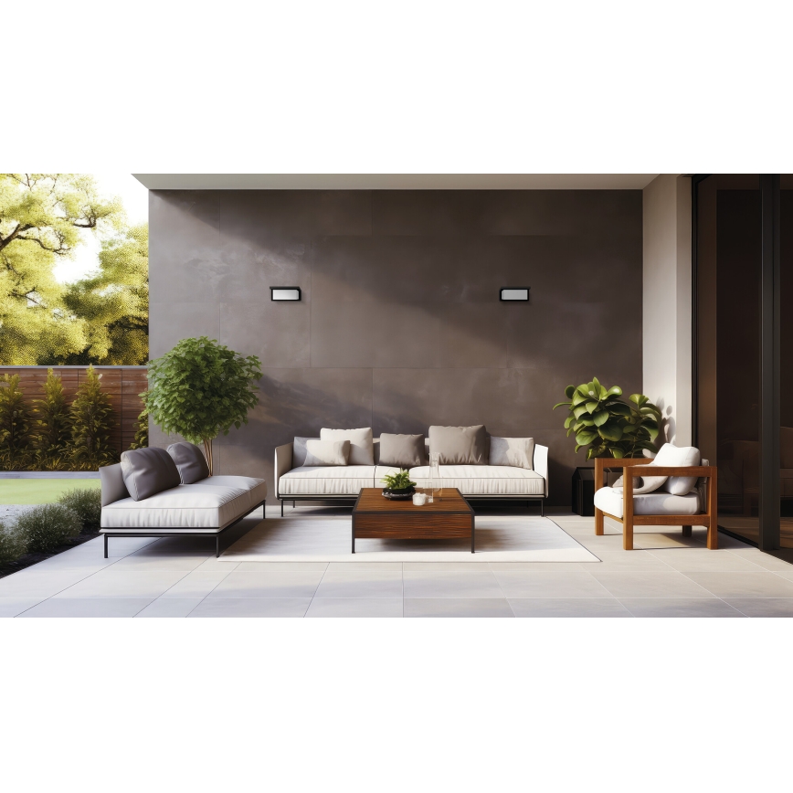 Lauko sieninis šviestuvas LERTO 1xE27/15W/230V IP54 juodas